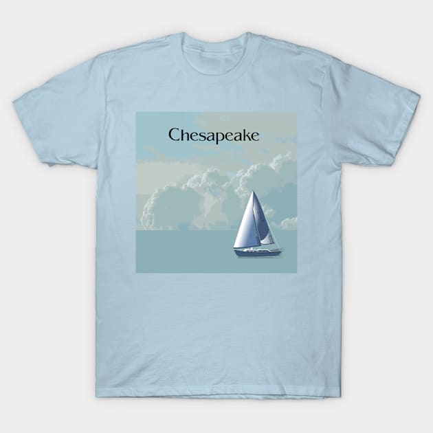 Chesapeake Sailing in the Afternoon Square T-Shirt by ArtticArlo